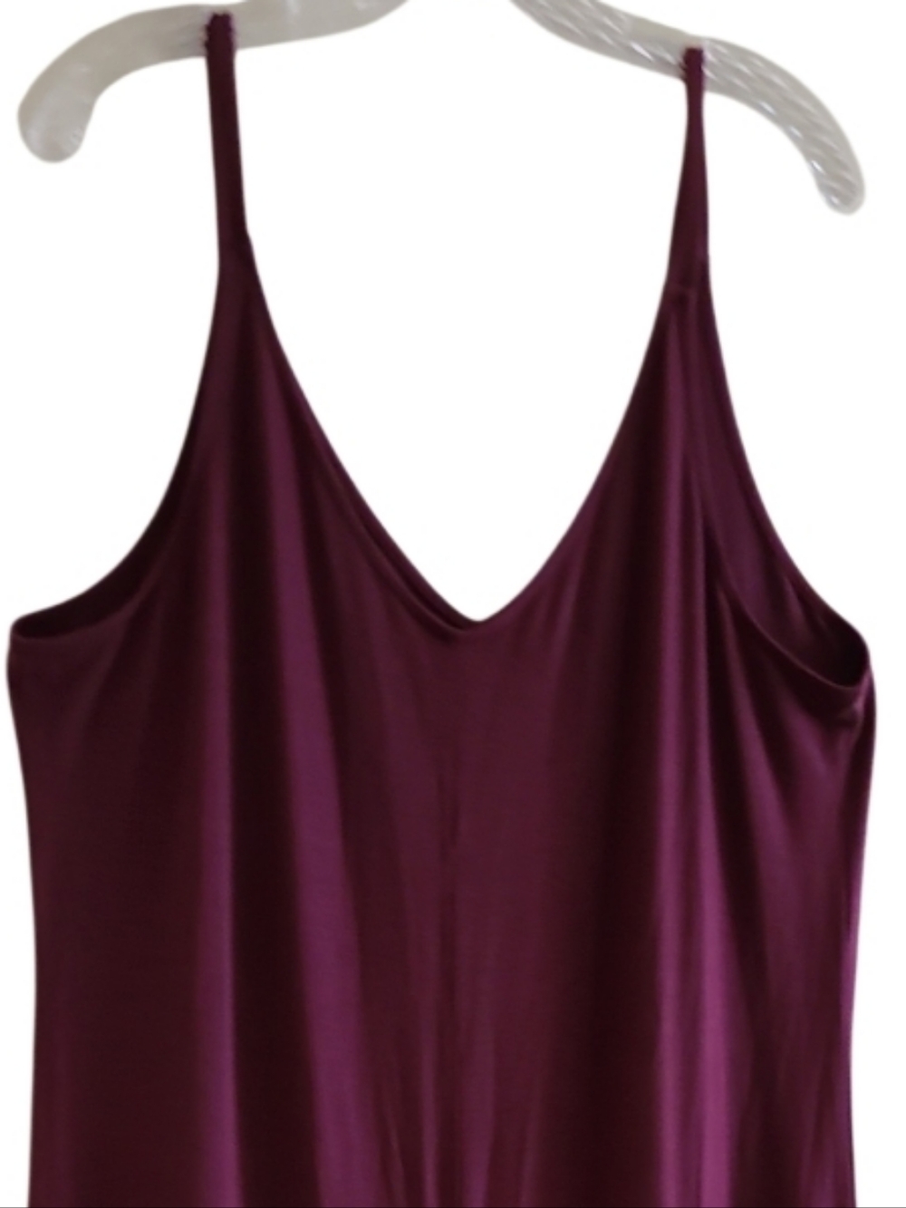 Athleta V Neck Night Time Bliss Sleep Romper Deep Burgundy Wide-Leg Jumpsuit - Picture 5 of 16